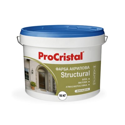 Фарба структурна ProCristal Structural IR-138 Матова Біла 15 кг i00301548 фото