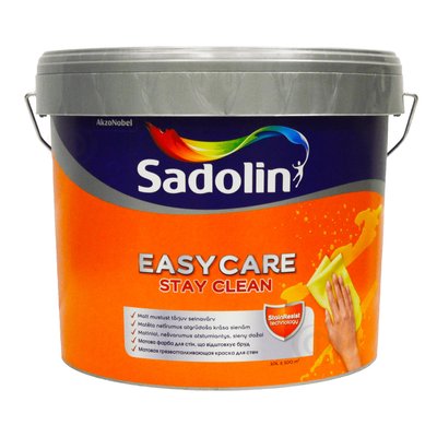Акриловая краска Sadolin EasyCare для стен и потолка Грязеотталкивающая Белая BW 10 л 5270879 фото