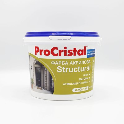 Краска структурная ProCristal Structural IR-138 Матовая Белая 4,5 кг i00301593 фото