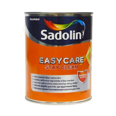 Акриловая краска Sadolin EasyCare для стен и потолка Грязеотталкивающая Белая BW 1 л 5324359 фото