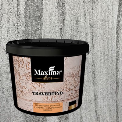 Штукатурка фасадная с эффектом натурального камня Maxima Decor Travertino 15 кг 12188141 фото