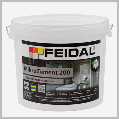 Мікро бетон декоративна штукатурка Feidal MikroZement 200 16 кг 4820232440100 фото
