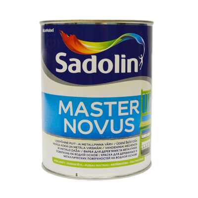 Алкідна фарба Sadolin Master Novus для дерева та металу Напівматова Біла BW 1 л 5204639 фото