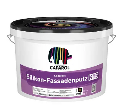 Штукатурка фасадна силіконова Caparol Silikon-Fassadenputz Transparent K15 безбарвна 25 кг 535834 фото