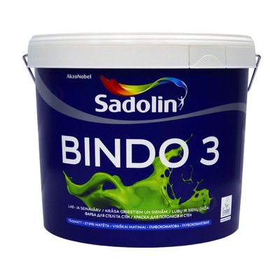 Латексная краска Sadolin Bindo 3 для стен и потолка Белая BW 10 л 5078158 фото