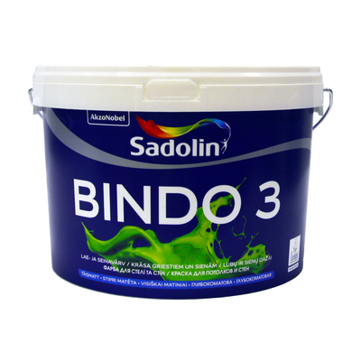 Латексна фарба Sadolin Bindo 3 для стін та стелі Біла BW 2,5 л 5078159 фото