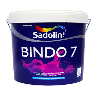 Латексная краска Sadolin Bindo 7 для стен и потолка Белая BW 10 л 5072651 фото