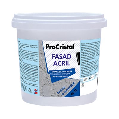 Шпаклівка фасадна ProCristal Fasad Acryl IR-21 0,7 кг i00200310 фото