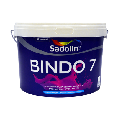Латексная краска Sadolin Bindo 7 для стен и потолка Белая BW 2,5 л 5072653 фото