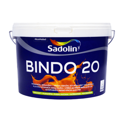 Латексна фарба Sadolin Bindo 20 для стін та стелі Біла BW 2,5 л 5072640 фото