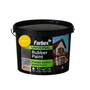 Фарба гумова універсальна Farbex Rubber Paint жовтий RAL 1021 12 кг 50106218 фото