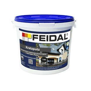 Декоративная штукатурка &laquo;баранец&raquo; Feidal Kratzputz 1 мм 15 кг белая 50128575 фото