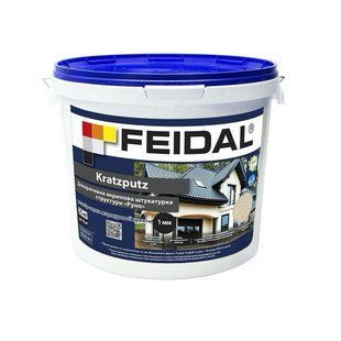 Декоративная штукатурка &laquo;баранец&raquo; Feidal Kratzputz 1 мм 25 кг белая 50128576 фото