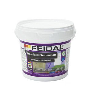 Фарба Feidal Innenlatex Seidenmatt 7 Шовковисто-матова Біла 1 л 50105255 фото