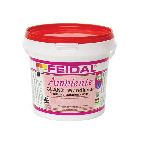 Акрилова лазур Feidal Glanz Wandlasur Безбарвна Глянцева 1 л 50109481 фото Акрилова лазур Feidal Glanz Wandlasur Безбарвна Глянцева 1 л 50109481 фото