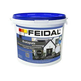 Декоративная штукатурка &laquo;баранец&raquo; Feidal Kratzputz 1,5 мм 15 кг белый 50128577 фото