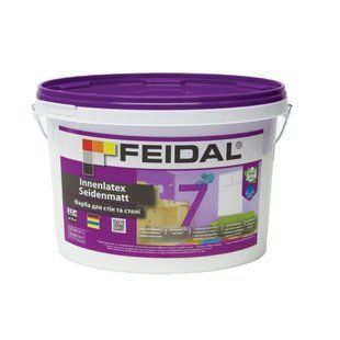 Краска Feidal Innenlatex Seidenmatt 7 Шелковисто-матовая Белая 2,5 л 50105256 фото
