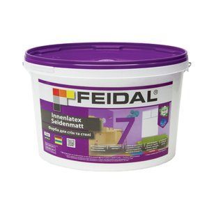 Краска Feidal Innenlatex Seidenmatt 7 Шелковисто-матовая Белая 5 л 50105257 фото