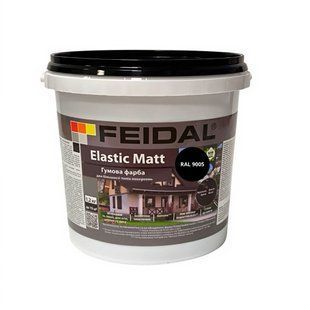 Гумова фарба Feidal Elastic Matt Матовий RAL 9005 Чорний 1,2 кг 50132352 фото