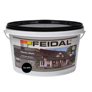 Гумова фарба Feidal Elastic Matt Матовий RAL 9005 Чорний 3,5 кг 50132353 фото