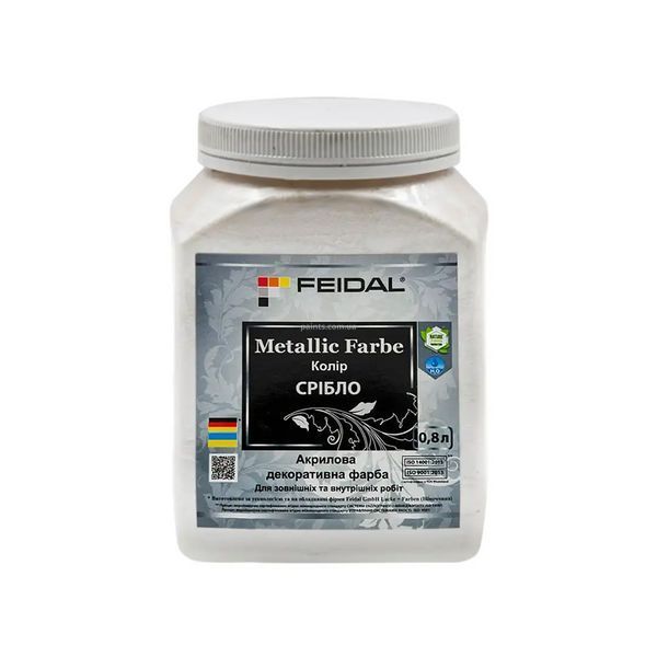 Декоративная краска Feidal Metallic Farbe Серебро 0,8 л 50104231 фото Декоративная краска Feidal Metallic Farbe Серебро 0,8 л 50104231 фото