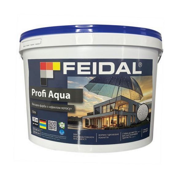 Фасадна фарба латексна Feidal Profi Aqua білий 10 л 50127324 фото Фасадна фарба латексна Feidal Profi Aqua білий 10 л 50127324 фото