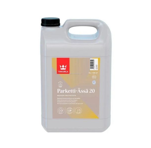 Лак напольный Tikkurila Parketti-Assa 20 полуматовый 5 л 539140050 фото Лак напольный Tikkurila Parketti-Assa 20 полуматовый 5 л 539140050 фото