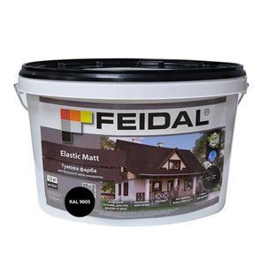 Гумова фарба Feidal Elastic Matt Матовий RAL 9005 Чорний 12 кг 50132355 фото