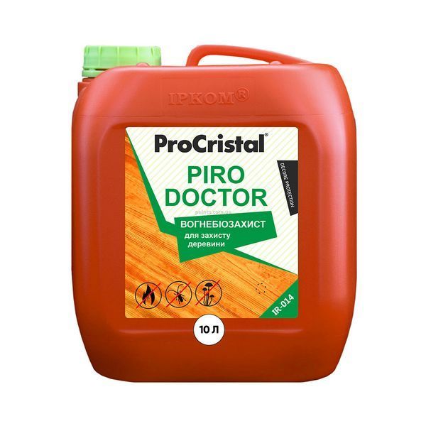 Огнебиозащита для дерева ProCristal PiroDoctor IR-014 10 л i00400004 фото Огнебиозащита для дерева ProCristal PiroDoctor IR-014 10 л i00400004 фото
