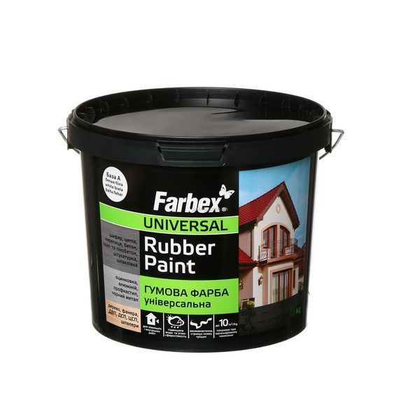 Краска резиновая универсальная Farbex Rubber Paint белый 6 кг 50106181 фото Краска резиновая универсальная Farbex Rubber Paint белый 6 кг 50106181 фото