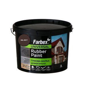 Фарба гумова універсальна Farbex Rubber Paint коричневий RAL 8017 12 кг 50106198 фото