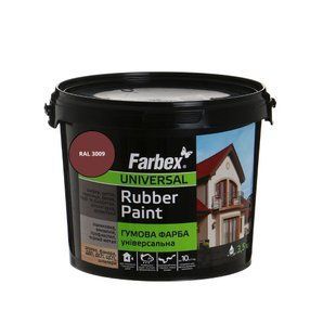 Фарба гумова універсальна Farbex Rubber Paint червоно-коричневий RAL 3009 3,5 кг 50106192 фото