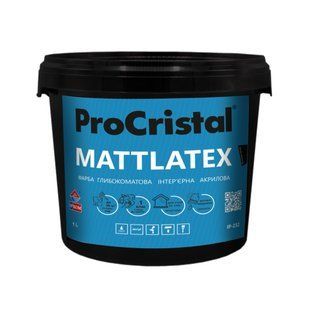 Фарба латексна інтер&rsquo;єрна ProCristal Mattlatex IR-232 Матова Біла 1 л i00301324 фото