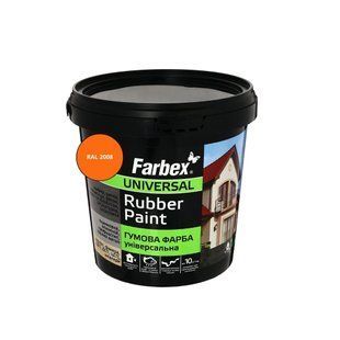 Фарба гумова універсальна Farbex Rubber Paint помаранчевий RAL 2008 1,2 кг 50106347 фото