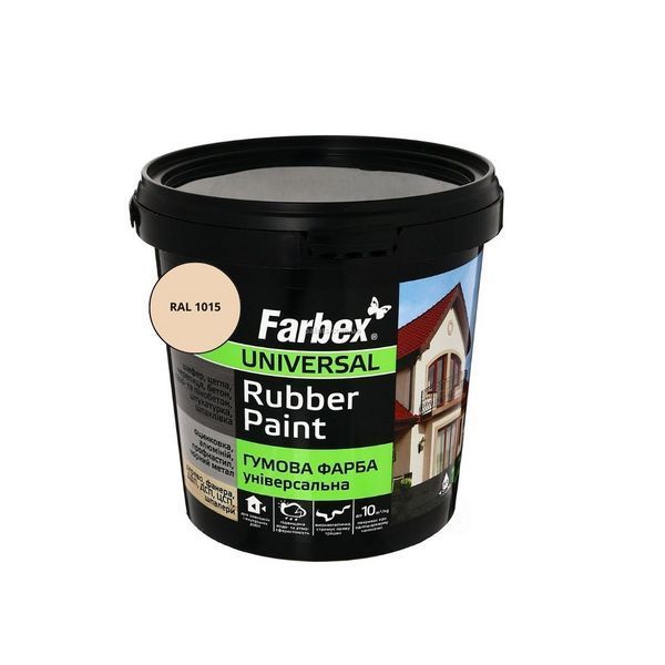 Краска резиновая универсальная Farbex Rubber Paint бежевый RAL 1015 1,2 кг 50106339 фото Краска резиновая универсальная Farbex Rubber Paint бежевый RAL 1015 1,2 кг 50106339 фото