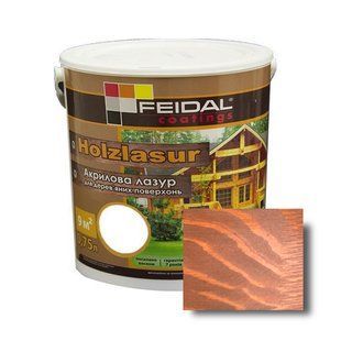 Акриловая лазурь Holzlasur Feidal красное дерево 0,75 л 50210099 фото