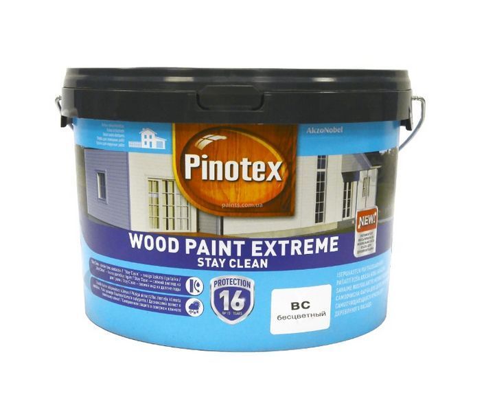 Фарба для дерева Pinotex Wood Paint Extreme самоочисна безбарвна BС 9.4 л 5310609 фото Фарба для дерева Pinotex Wood Paint Extreme самоочисна безбарвна BС 9.4 л 5310609 фото