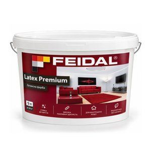 Фарба акрилова Feidal Latex Premium Глибокоматова Біла 9 л 50132156 фото