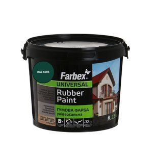 Фарба гумова універсальна Farbex Rubber Paint зелений RAL 6005 3,5 кг 50106184 фото