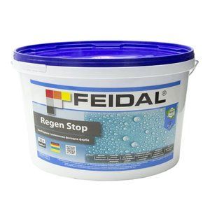 Фасадная силиконовая краска Feidal Regen Stop Бесцветная 10 л 50118730 фото