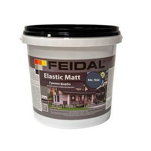Гумова фарба Feidal Elastic Matt Матовий RAL 7024 Графіт 1,2 кг 50132340 фото