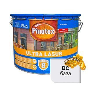 Пропитка для дерева Pinotex Ultra Lasur бесцветная BC 10 л 5302656 фото