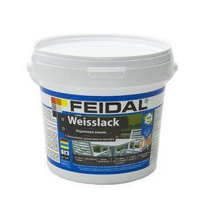 Эмаль акриловая Feidal Weisslack Белая Шелковисто-матовая 1 л 50103366 фото