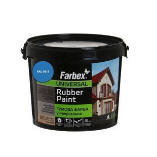 Фарба гумова універсальна Farbex Rubber Paint яскраво-голубий RAL 5015 3,5 кг 50106224 фото