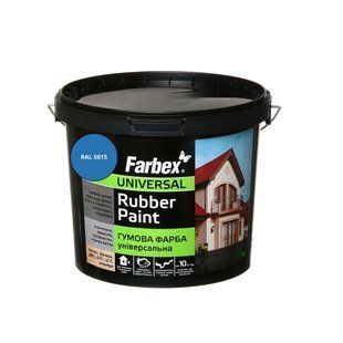 Фарба гумова універсальна Farbex Rubber Paint яскраво-голубий RAL 5015 6 кг 50106225 фото