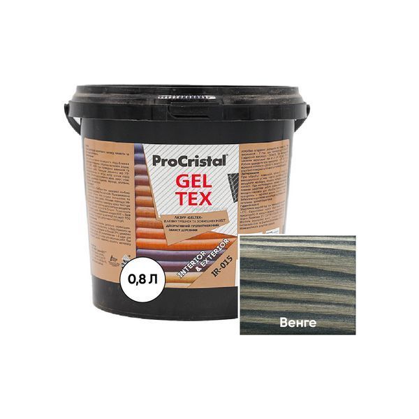 Пропитка лазурная для дерева (морилка) ProCristal Geltex IR-015 Венге 0,8 л i00001579 фото Пропитка лазурная для дерева (морилка) ProCristal Geltex IR-015 Венге 0,8 л i00001579 фото