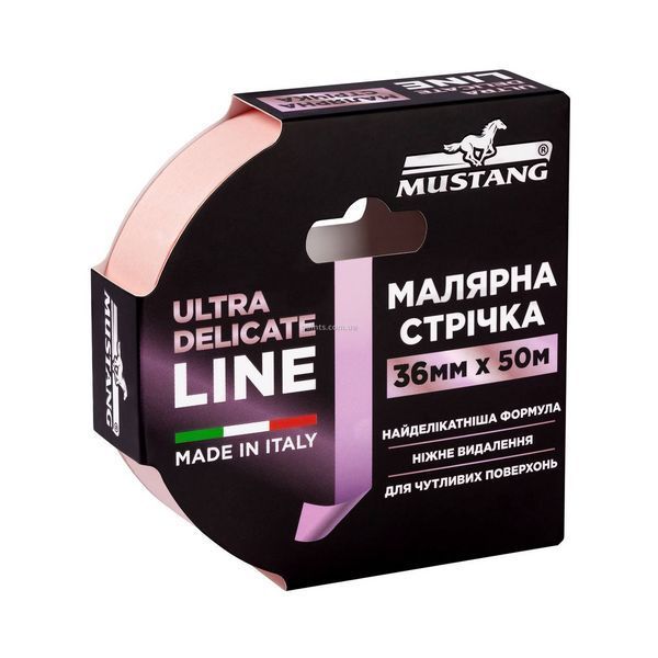 Малярная лента MUSTANG ULTRA DELICATE LINE розовая 50м х 25мм ITWP2550P фото Малярная лента MUSTANG ULTRA DELICATE LINE розовая 50м х 25мм ITWP2550P фото
