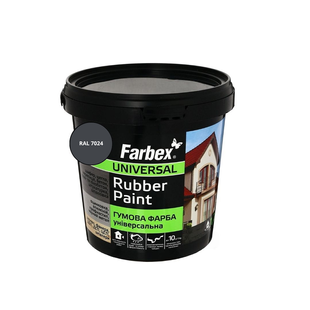 Фарба гумова універсальна Farbex Rubber Paint графіт RAL 7024 1,2 кг 50106343 фото