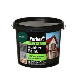 Фарба гумова універсальна Farbex Rubber Paint зелений RAL 6005 6 кг 50106185 фото