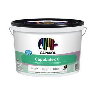 Краска интерьерная Caparol CapaLatex 8 Шелковисто-матовая Белая B1 2,5 л 985103 фото